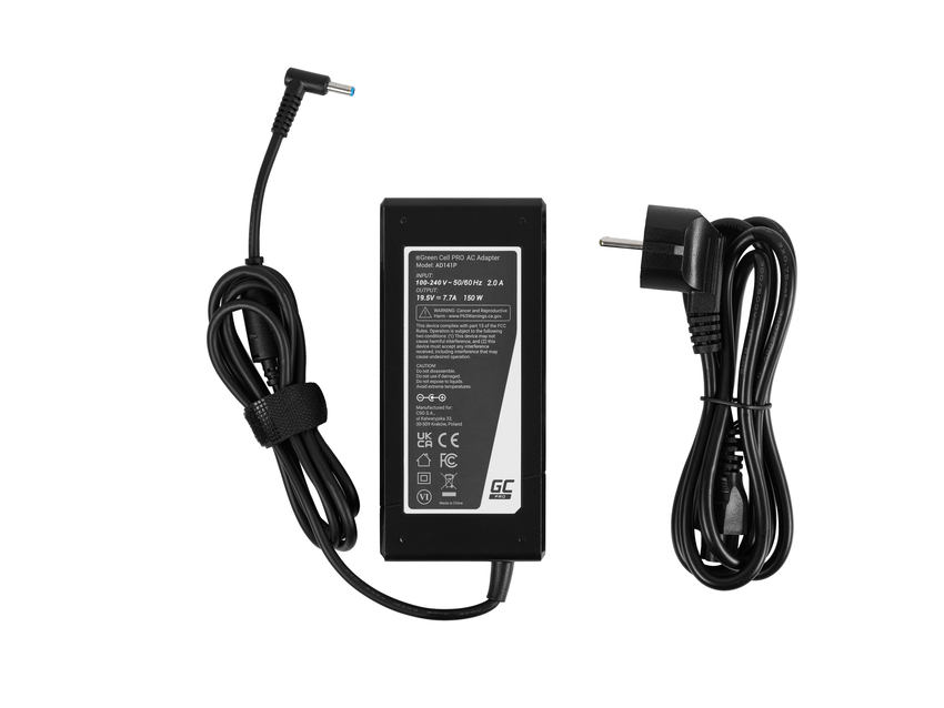 napajalec / polnilec Green Cell PRO 19.5V 7.7A 150W za HP ZBook 15 G3 G4 G5 G6 Omen 15-bs092nf (AD141P)